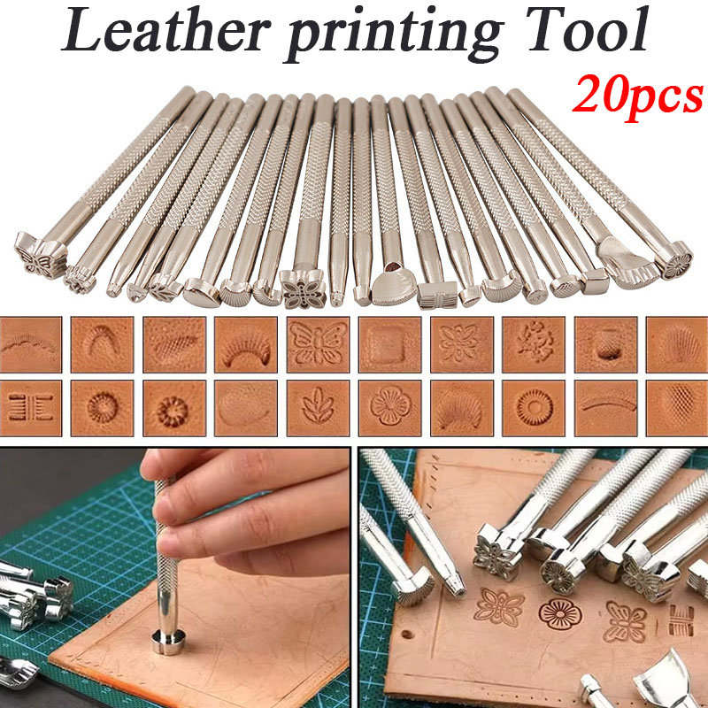 Leatherwork Kit - 20 adet Deri Mühür Oyma Aletleri