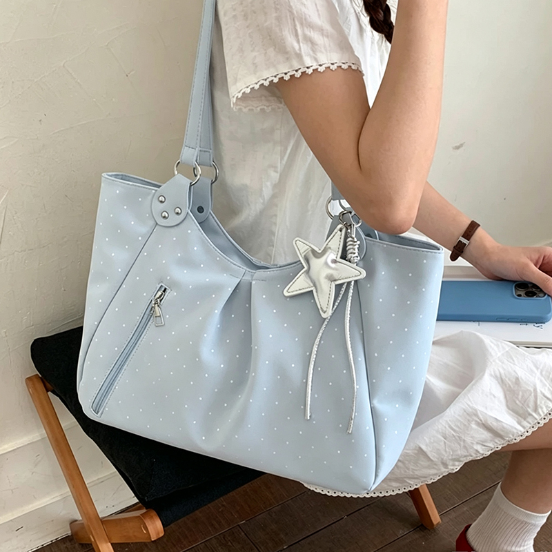 Leather Work Duffle Bag - PU Deri Puantiyeli Büyük Kapasiteli Omuz