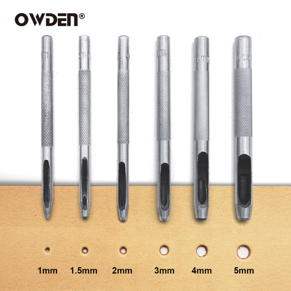 Rivet Setter Tool - 6 adet Deri Delik Delme Aletleri