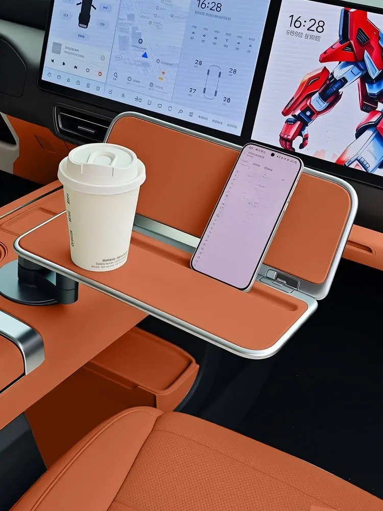 Leatherwork Desk - Orta Konsol Küçük Masa Katlanabilir Bardaklık