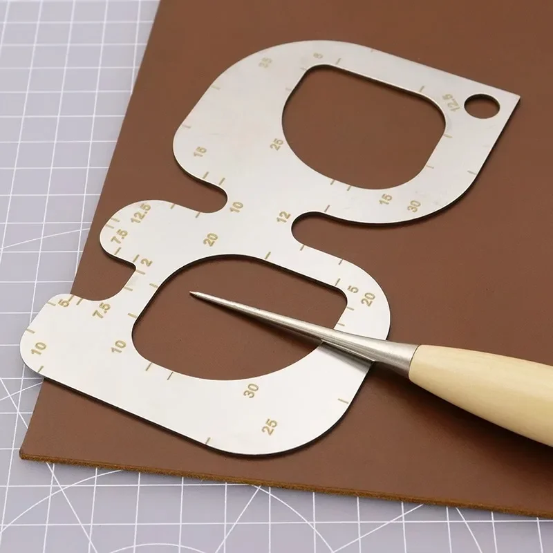 Leatherwork Templates - R konumlandırma cetvel paslanmaz çelik fileto