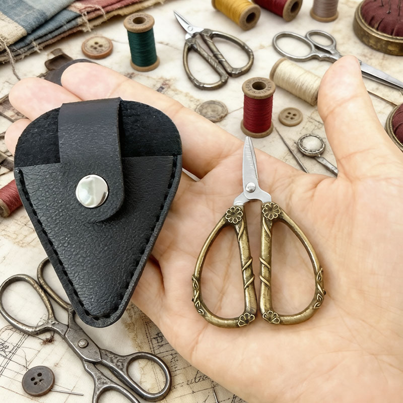 Leatherwork Art - Mini Vintage Makas Paslanmaz Çelik DIY