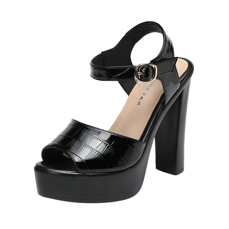 Leather Work Heels - 10 cm 13 cm Moda Hakiki