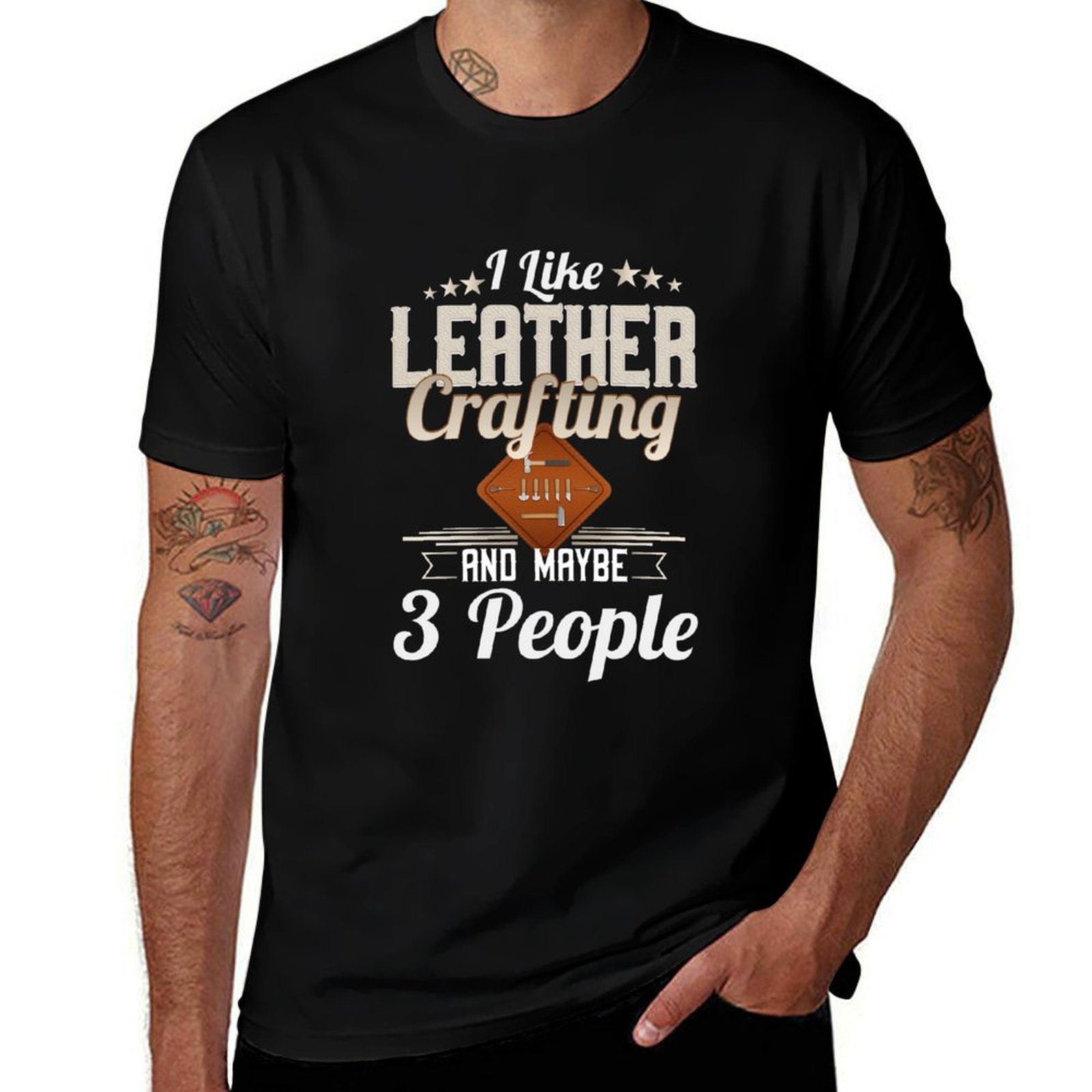 Leatherwork Art - Deri işçiliği deri işleme hediye tişörtü