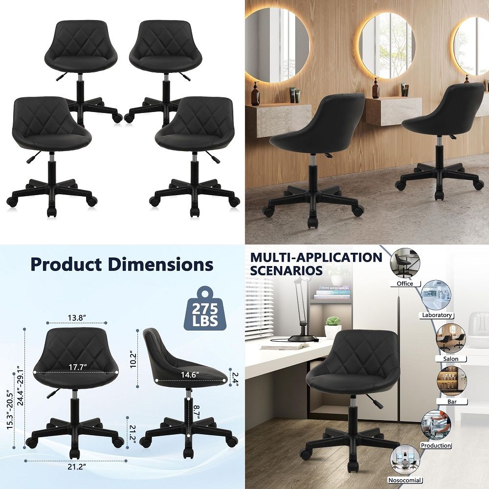 Alçak Sırtlı Döner Tabure PU D - Leatherwork Desk incelemesi ve fiyatı