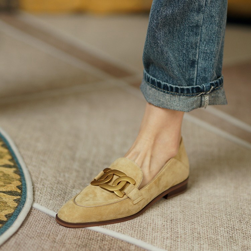 Süet deri kadın loafer'lar ilk - Leather Work Heels incelemesi ve fiyatı