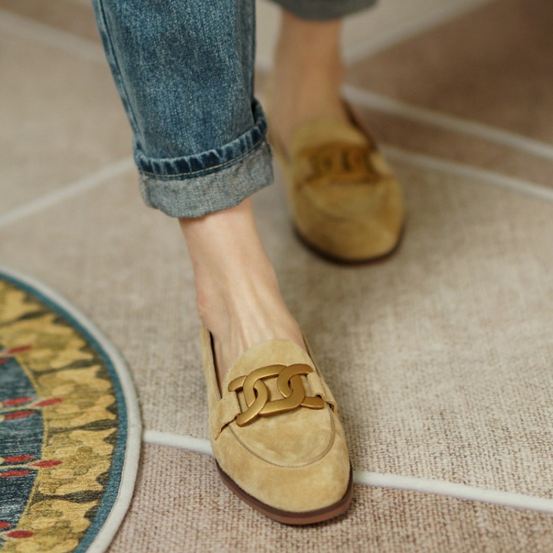 Süet deri kadın loafer'lar ilk - Leather Work Heels incelemesi ve fiyatı