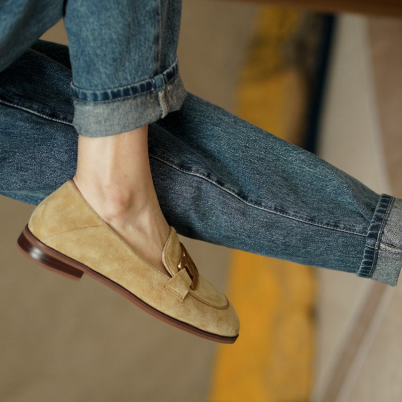 Süet deri kadın loafer'lar ilk - Leather Work Heels incelemesi ve fiyatı